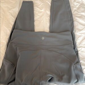 Light Lululemon grey running tights with pockets